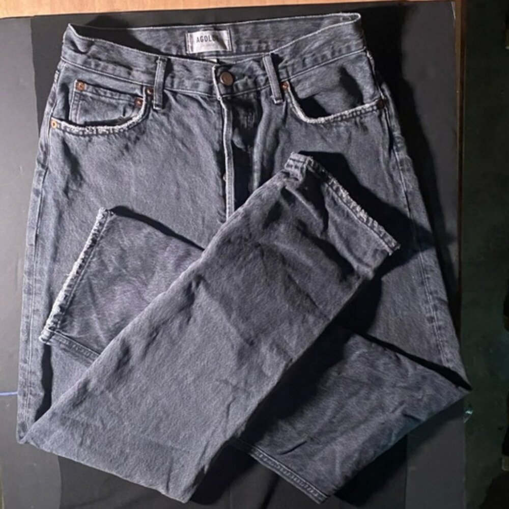 Agolde Women's 90's Pitch Jean "In Fresh" Straight Leg Black Size 27